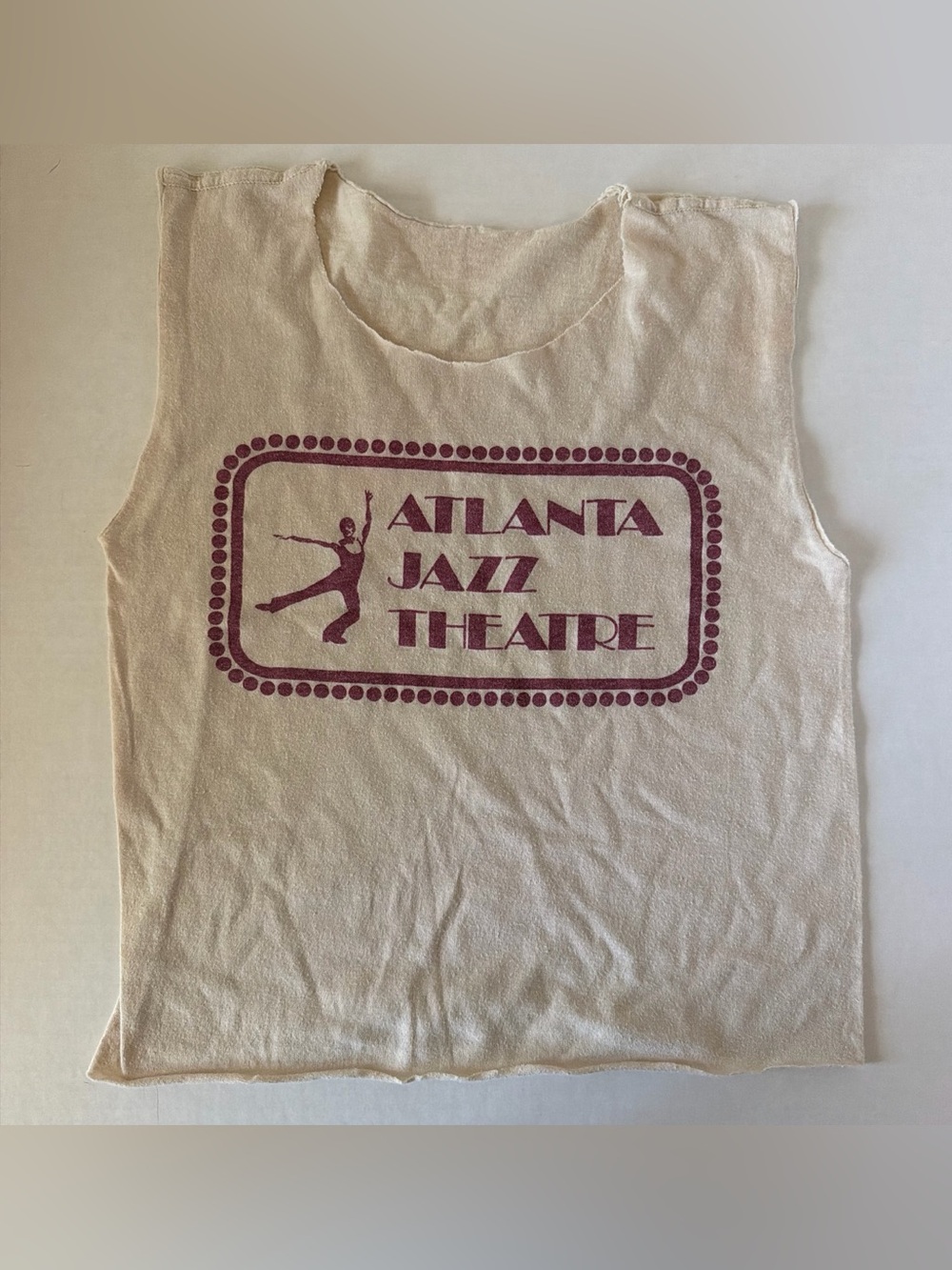 Vintage 70s Atlanta Jazz Theatre Kids Cream Graphic Tank Top